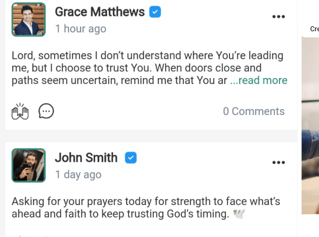 Prayer request social posts